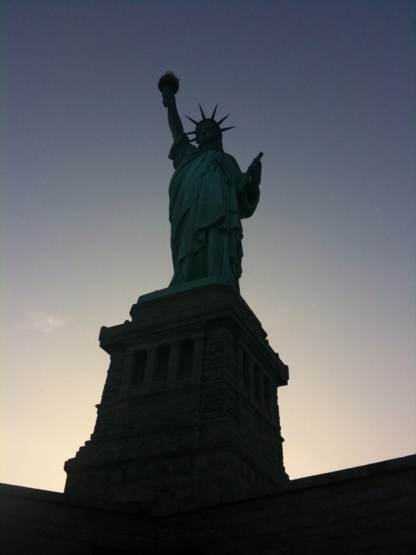 inside statue of liberty crown. on Liberty Island and had an